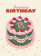 happy birthday cake with 18